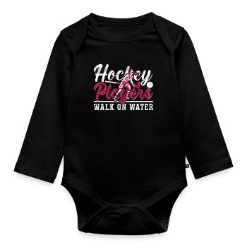 Field Hockey Players Walk On Water Hockey Goalie - Baby Bio-Langarm-Body - Schwarz - Vorne