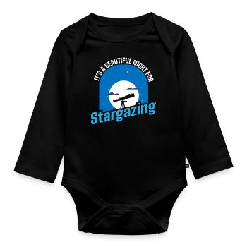 Gaz stellaire, Cosmologie, Astronomie - Jumelles - Body Bébé bio manches longues - noir - Devant