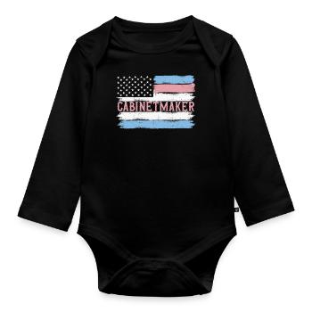 Idée cadeau de menuiserie US Pride Carpenter - Body Bébé bio manches longues - noir - Devant