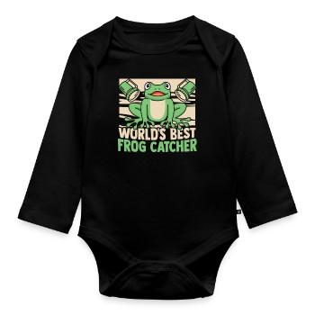 Meilleure grenouille au monde Grenouille crapaud crapaud - Body Bébé bio manches longues - noir - Devant