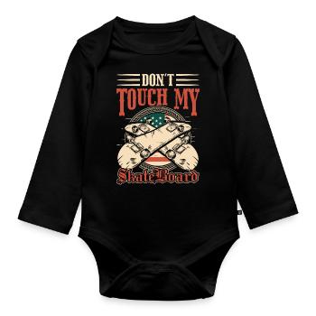 Just look at my only child - Organic Longsleeve Baby Bodysuit - black - Front
