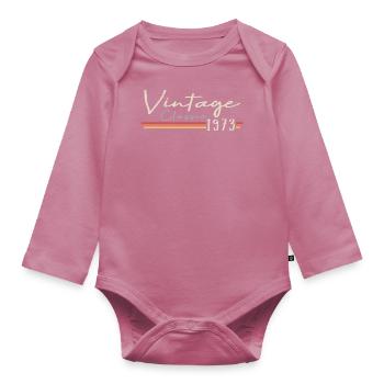 Vintage Original since 1973 Birthday Retro 1973 - Organic Longsleeve Baby Bodysuit - mauve - Front