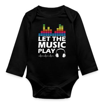 Let The Music Play - Baby Bio-Langarm-Body - Schwarz - Vorne