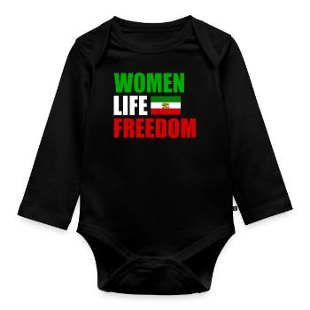 Women life freedom - Body Bébé bio manches longues - noir - Devant