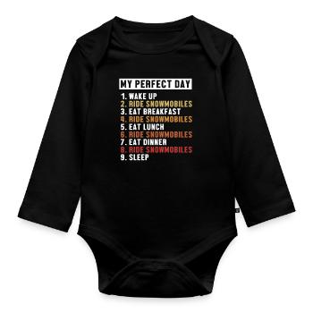 Motoneige Perfect Day motocycliste - Body Bébé bio manches longues - noir - Devant