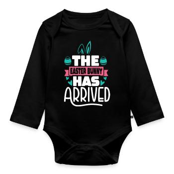 The Easter Bunny Has Arrived - Organic Longsleeve Baby Bodysuit - black - Front