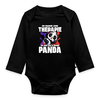 I don't need therapy I just have to go to my - Organic Longsleeve Baby Bodysuit - black - Front