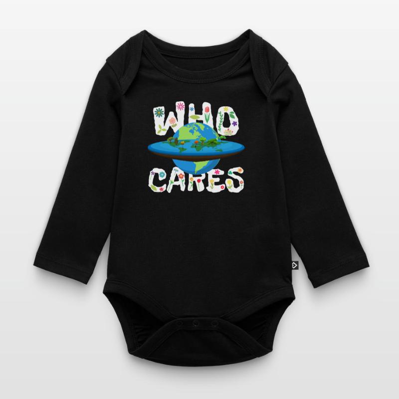 Planet Erde flach oder rund Baby Bio-Langarm-Body