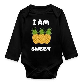 Je suis doux - Design - Body Bébé bio manches longues - noir - Devant