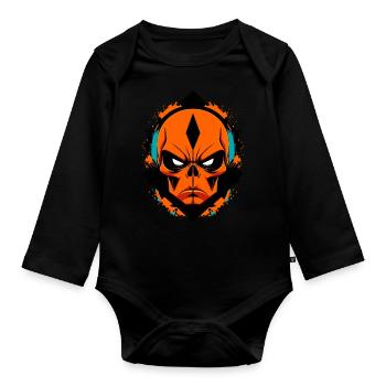 Alien Skull - Organic Longsleeve Baby Bodysuit - black - Front