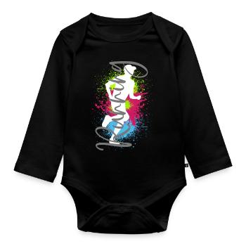 Running Sport Jogger Runner Course Jogging Running - Body Bébé bio manches longues - noir - Devant