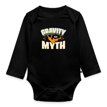 Pole Vault Gravity Is A Myth Athletics Long Jump - Organic Longsleeve Baby Bodysuit - black - Front