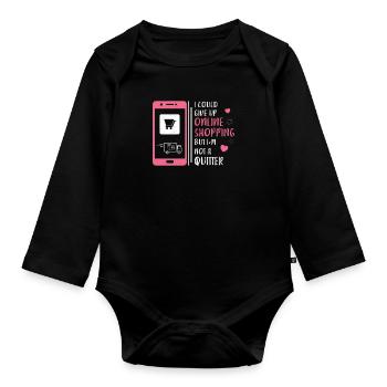 C’est drôle, je pourrais abandonner les achats en ligne, - Body Bébé bio manches longues - noir - Devant