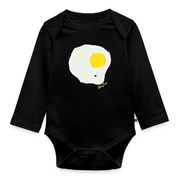 ŒUF FRIT contre mouche - Body Bébé bio manches longues - noir - Devant