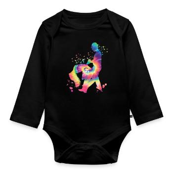 Salsero Und Salsera Salsa-festival - Baby Bio-Langarm-Body - Schwarz - Vorne