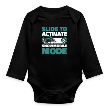 Glisser pour activer le mode motoneige Motoneiges - Body Bébé bio manches longues - noir - Devant