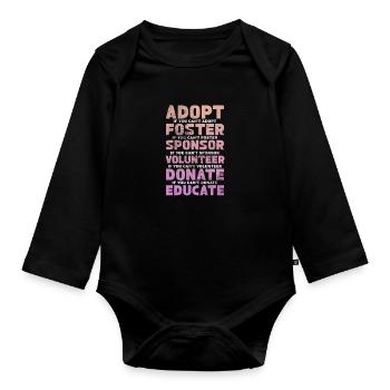 Animal Rescue Animal Welfare Animal Friend Gift - Organic Longsleeve Baby Bodysuit - black - Front