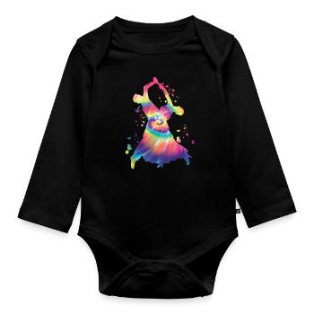 Gesellschaftstanz Wiener Walzer - Baby Bio-Langarm-Body - Schwarz - Vorne