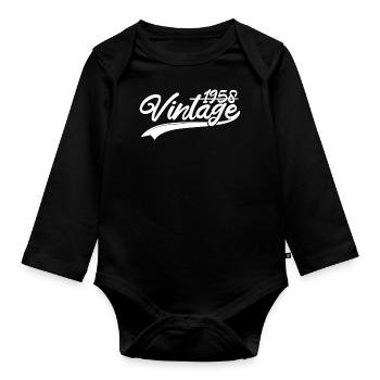 Millésime 1958 Cadeau d’anniversaire 1958 - Body Bébé bio manches longues - noir - Devant