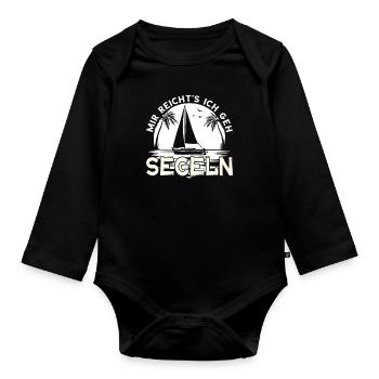 Segelboot Katamaran Kapitän Segeln Segler Geschenk - Baby Bio-Langarm-Body - Schwarz - Vorne