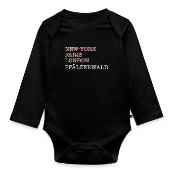 Pfalz Pfälzer Rheinland Pfalz - Baby Bio-Langarm-Body - Schwarz - Vorne