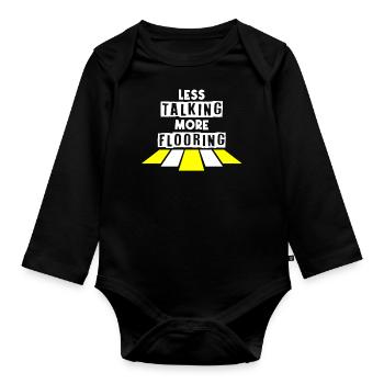 Floor layers, tilers, tilers - Organic Longsleeve Baby Bodysuit - black - Front