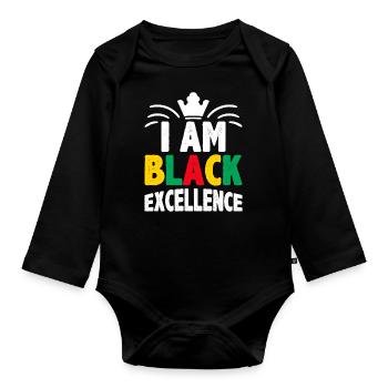 Black Woman African American Pride - Baby Bio-Langarm-Body - Schwarz - Vorne