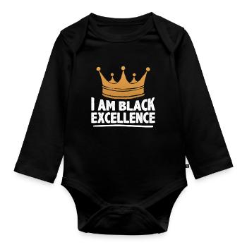 Black Woman African American Pride - Baby Bio-Langarm-Body - Schwarz - Vorne