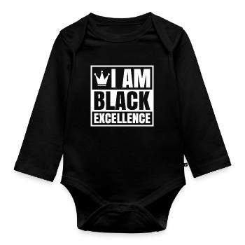 Black Woman African American Pride - Baby Bio-Langarm-Body - Schwarz - Vorne
