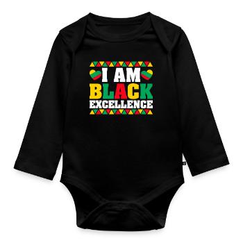 Black Woman African American Pride - Baby Bio-Langarm-Body - Schwarz - Vorne