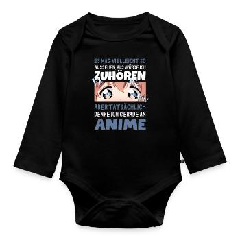 Sarkastisches Kawaii Statement für Manga-Liebhaber - Baby Bio-Langarm-Body - Schwarz - Vorne
