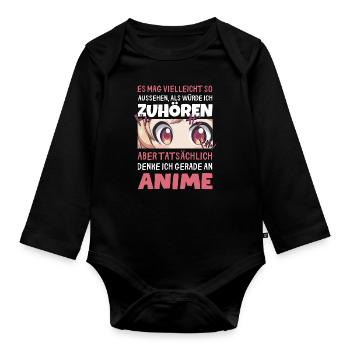 Sarkastisches Kawaii Statement für Manga-Liebhaber - Baby Bio-Langarm-Body - Schwarz - Vorne