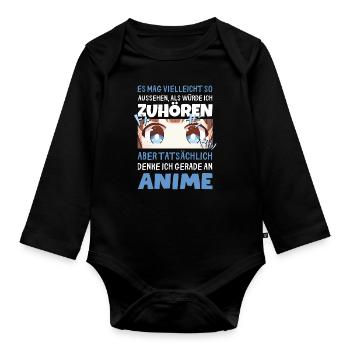 Sarkastisches Kawaii Statement für Manga-Liebhaber - Baby Bio-Langarm-Body - Schwarz - Vorne