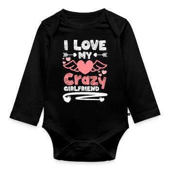 Romantisch Paar Große Liebe - Baby Bio-Langarm-Body - Schwarz - Vorne