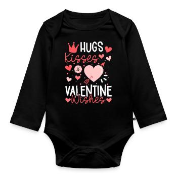 Valentine's Day Couple Relationship - Organic Longsleeve Baby Bodysuit - black - Front