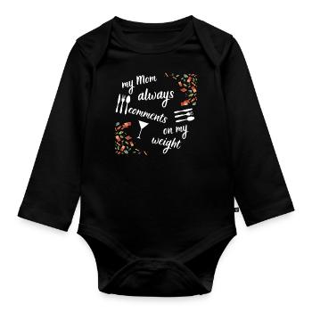 Mom's comments - Organic Longsleeve Baby Bodysuit - black - Front