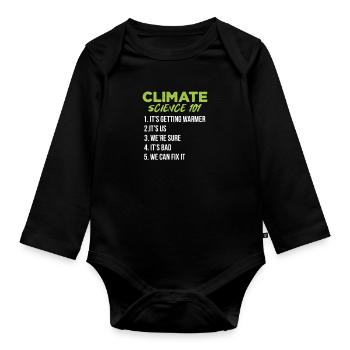 Climate change - Organic Longsleeve Baby Bodysuit - black - Front