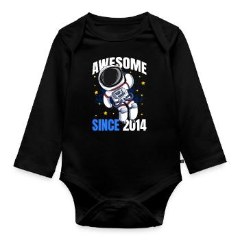 Génial depuis 2014 - 9ème anniversaire d’astronaute - Body Bébé bio manches longues - noir - Devant