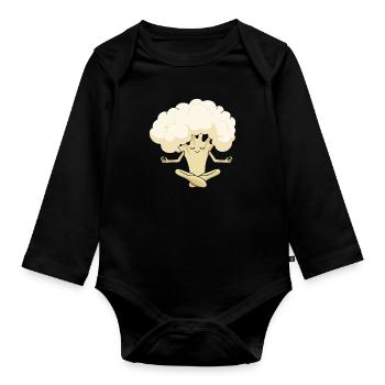 Blumenkohl Yoga - Baby Bio-Langarm-Body - Schwarz - Vorne
