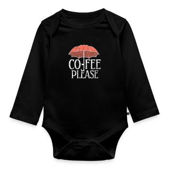 Kaffee - Baby Bio-Langarm-Body - Schwarz - Vorne