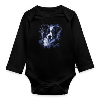 Welsh Corgi - Baby Bio-Langarm-Body - Schwarz - Vorne