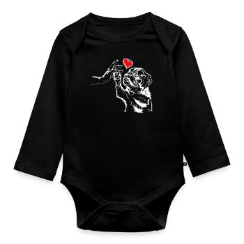 Bulldog Love Dogs High Five - Body Bébé bio manches longues - noir - Devant