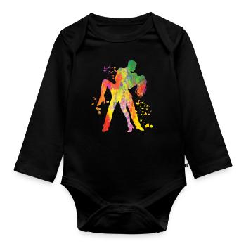 Salsero Und Salsera Salsa-festival - Baby Bio-Langarm-Body - Schwarz - Vorne