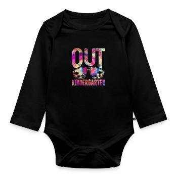 Kindergarten - Organic Longsleeve Baby Bodysuit - black - Front