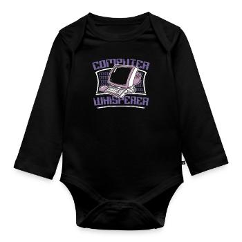 Computer Whisperer Admin Administrateur des opérations informatiques - Body Bébé bio manches longues - noir - Devant