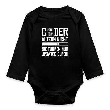 Coder Altern Nicht Developer Softwareingenieur - Baby Bio-Langarm-Body - Schwarz - Vorne