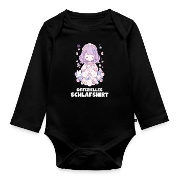 Kawaii Schlafshirt - Offizielles Anime Design - Baby Bio-Langarm-Body - Schwarz - Vorne