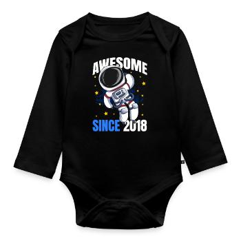 Génial depuis 2018 - 5e anniversaire d’astronaute - Body Bébé bio manches longues - noir - Devant