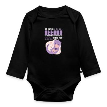 Loutre de mer Loutre Cadeau de loutre - Body Bébé bio manches longues - noir - Devant
