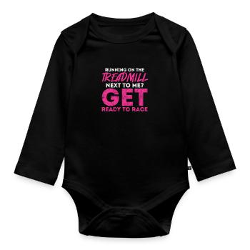 Running Runner Jogging Jogging Runner Gift - Organic Longsleeve Baby Bodysuit - black - Front